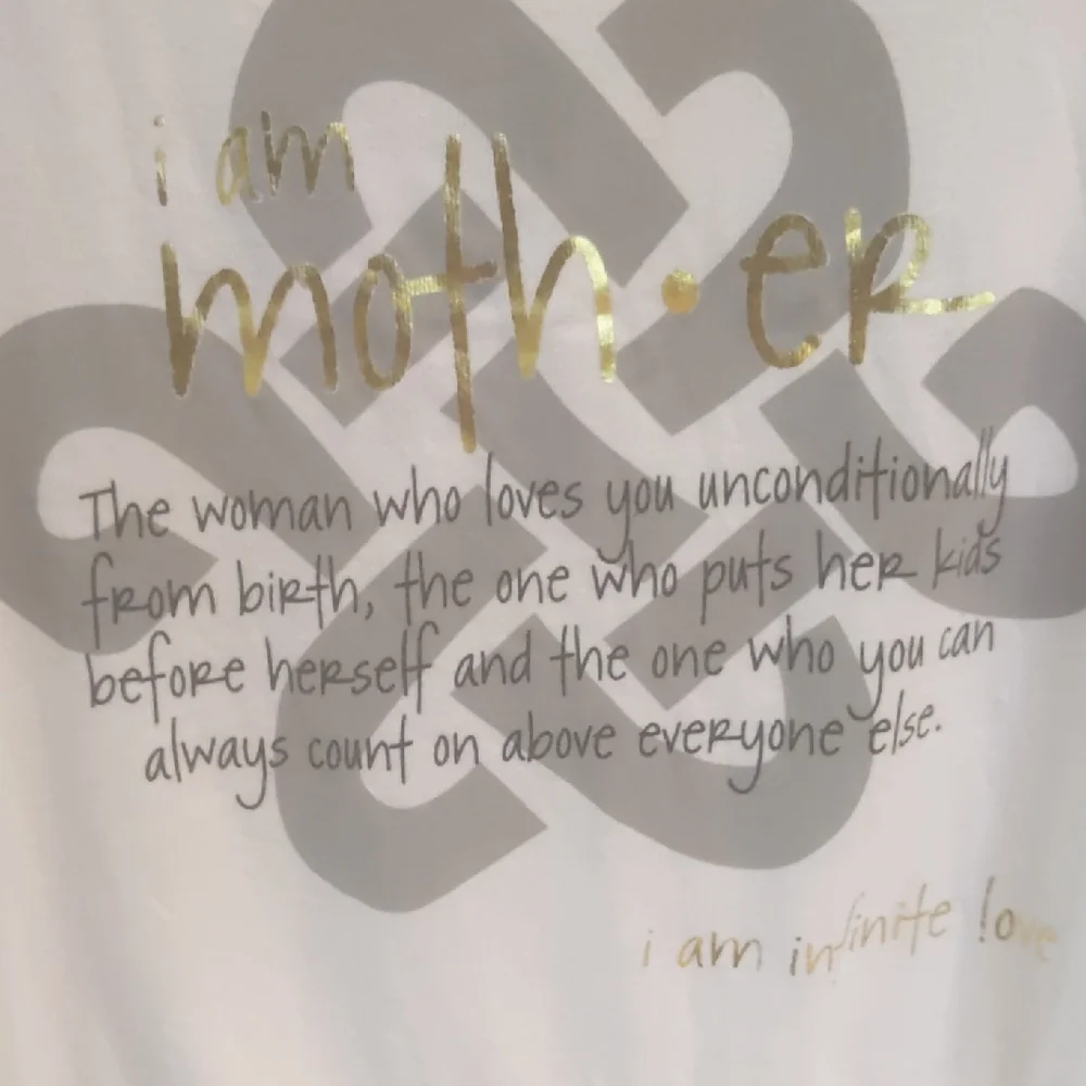 Peace Love World White Long-Sleeve 'I am Mother' Graphic Top with Gold Accent